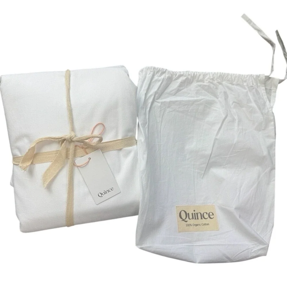 Quince Duvet Cover Full/Queen White 100% Organic Cotton Bedding NWT